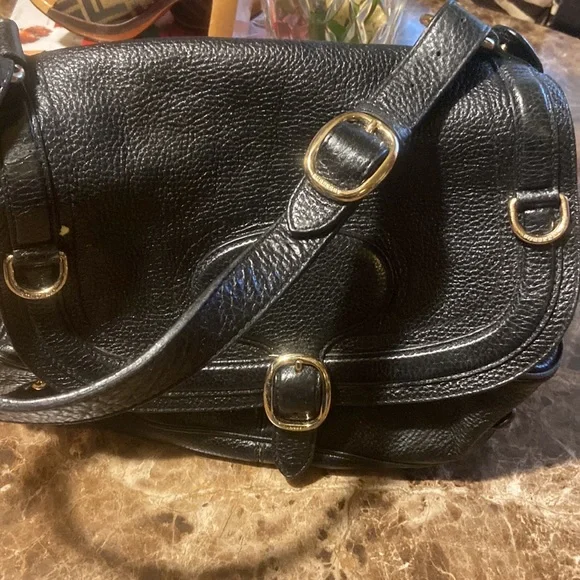 Burberry double flat black leather checkered purse - Picture 9 of 10